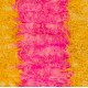 Shag Pile Mohair Tulu Rug in Hot Pink and Yellow Colors, Velvety Wool