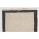 Vintage Handmade Tulu Rug Made of Natural Undyed Cream and Gray Wool, Custom Options