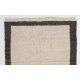 Vintage Tulu Rug Made of Natural Undyed Cream and Gray Wool, Custom Options