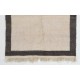 Vintage Handmade Tulu Rug Made of Natural Undyed Cream and Gray Wool, Custom Options