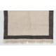 Vintage Tulu Rug Made of Natural Undyed Cream and Gray Wool, Custom Options