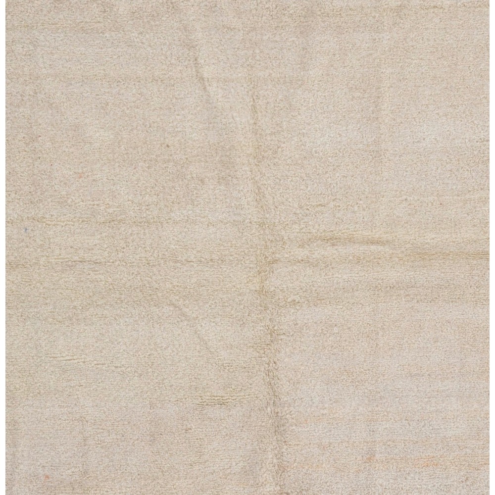 Vintage Handmade Tulu Rug Made of Natural Undyed Cream and Gray Wool, Custom Options