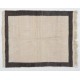 Vintage Handmade Tulu Rug Made of Natural Undyed Cream and Gray Wool, Custom Options
