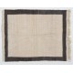 Vintage Tulu Rug Made of Natural Undyed Cream and Gray Wool, Custom Options