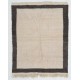 Vintage Tulu Rug Made of Natural Undyed Cream and Gray Wool, Custom Options