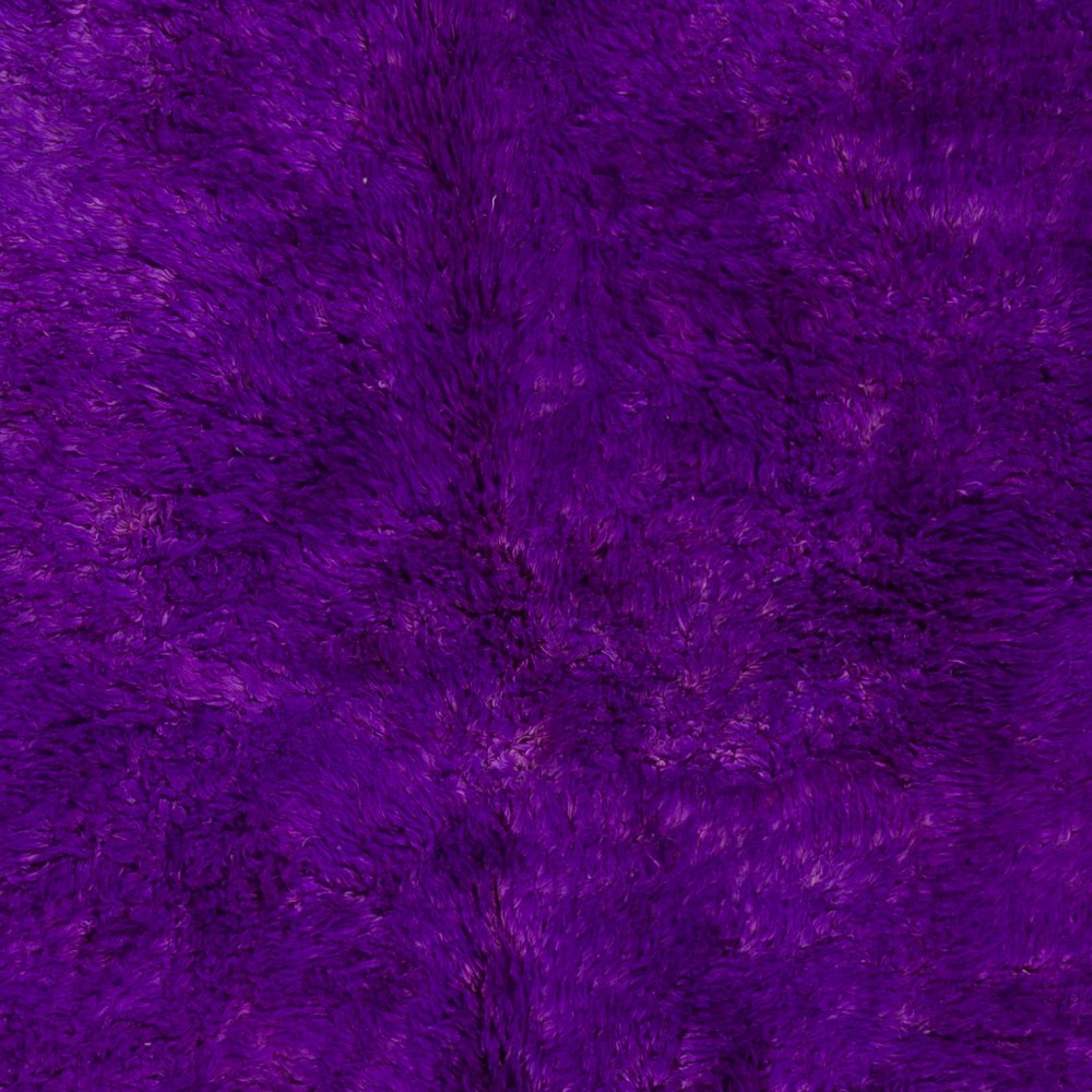 Solid Purple Color Hand-knotted Tulu Rug, 100% Wool. Custom Options Available