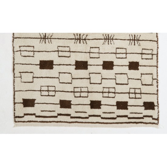 Contemporary Moroccan Rug, 100% Natural Undyed Wool, Custom Options Available Contemporary Moroccan Rug, 100% Natural Undyed Wool, Custom Options Available