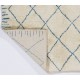 Moroccan 100% Wool Rug in Ivory & Blue Colors. Hand Knotted Berber Shag Carpet, Customize in any size