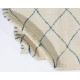 Moroccan 100% Wool Rug in Ivory & Blue Colors. Hand Knotted Berber Shag Carpet, Customize in any size