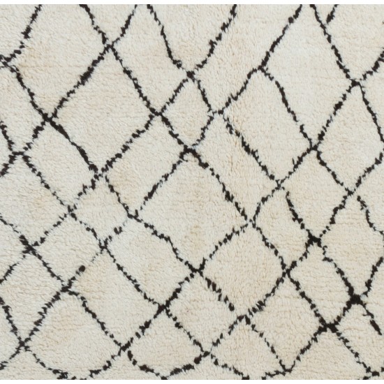 Contemporary Moroccan Berber Rug Made of Natural Undyed Wool