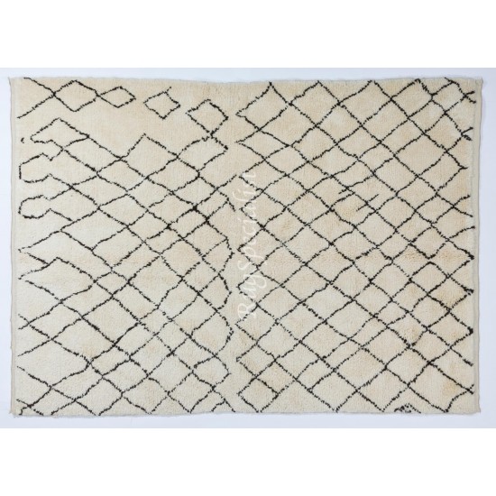 Contemporary Moroccan Berber Rug Made of Natural Undyed Wool