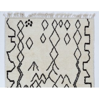 New Moroccan style Tulu Rug Made of Natural Undyed Wool. Custom Options Available