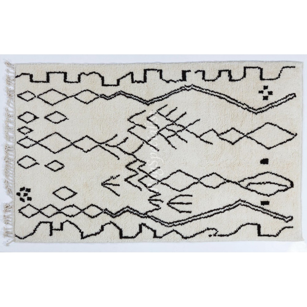 New Moroccan Tulu Rug Made of %100 Natural Undyed Wool. Custom Options Available