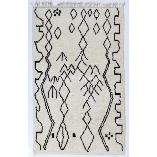 New Moroccan Rug Made of %100 Natural Undyed Wool. CUSTOM OPTIONS Available