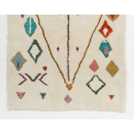Contemporary Hand Knotted Moroccan Wool Rug