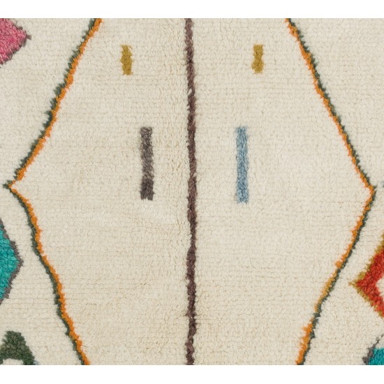 Contemporary Hand Knotted Moroccan Wool Rug
