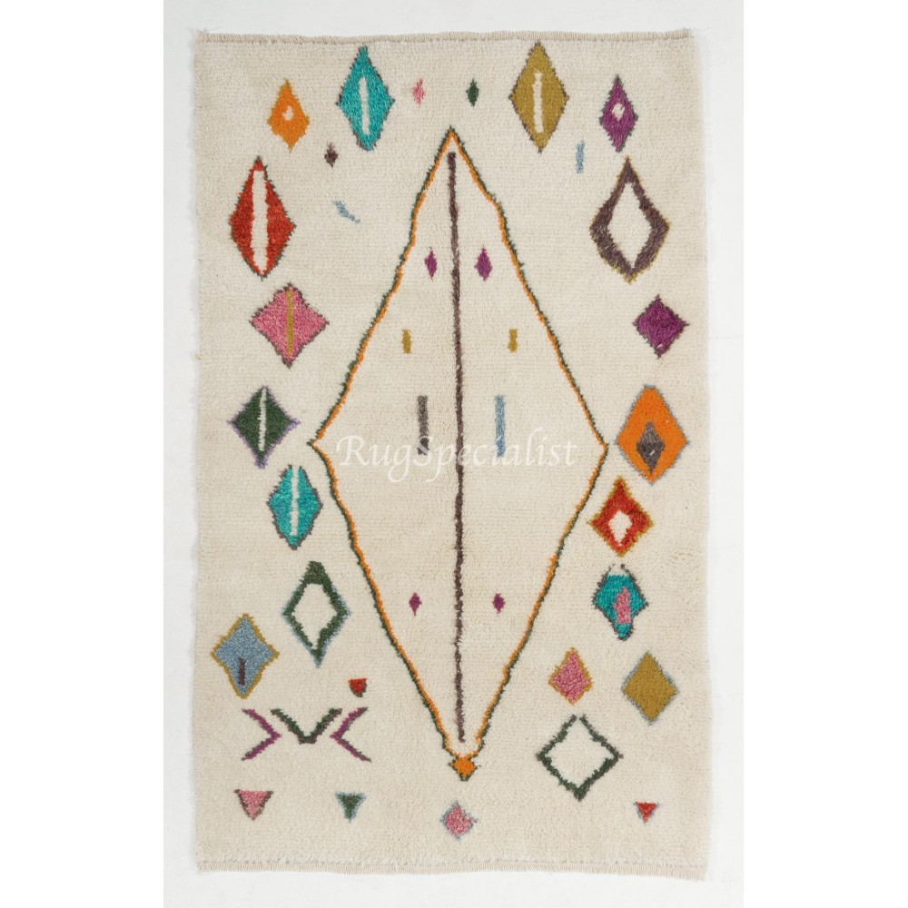 Contemporary Hand Knotted Moroccan Tulu Rug. 100% Wool. Custom Options Available