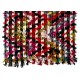 Vintage Turkish Kilim Rug with Colorful Poms, Great for Kids Room