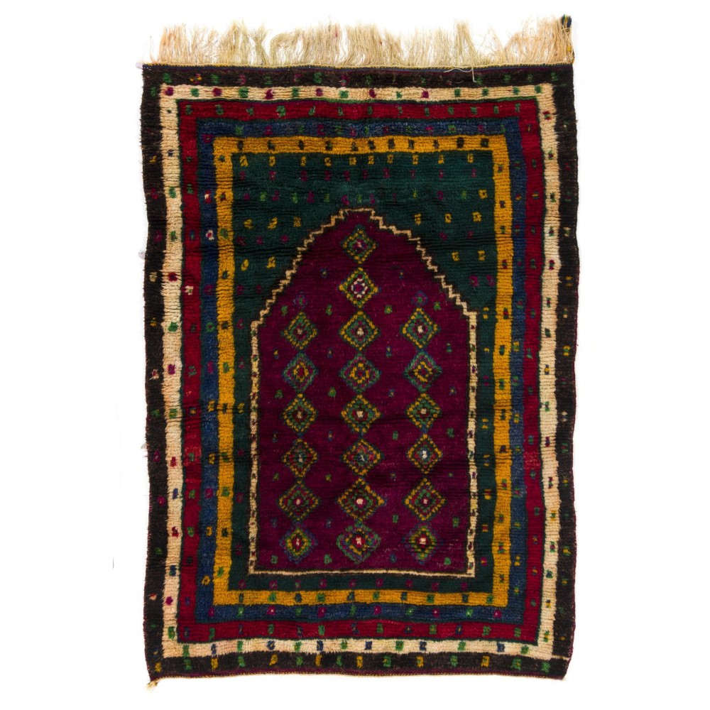 Vintage Handmade Turkish  "Tulu" Prayer Rug