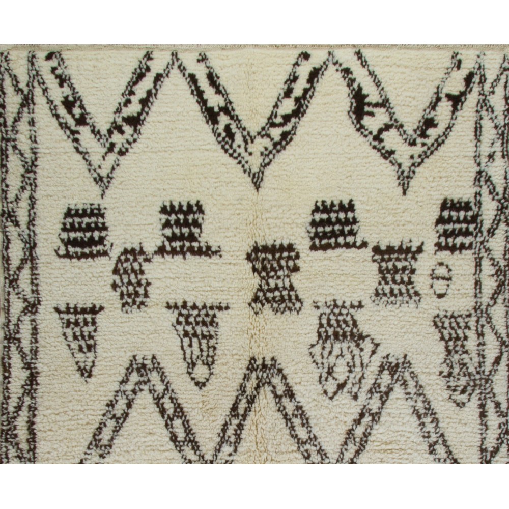 Hand-Knotted Moroccan Beni Ourain Berber Rug, 100% Natural Wool