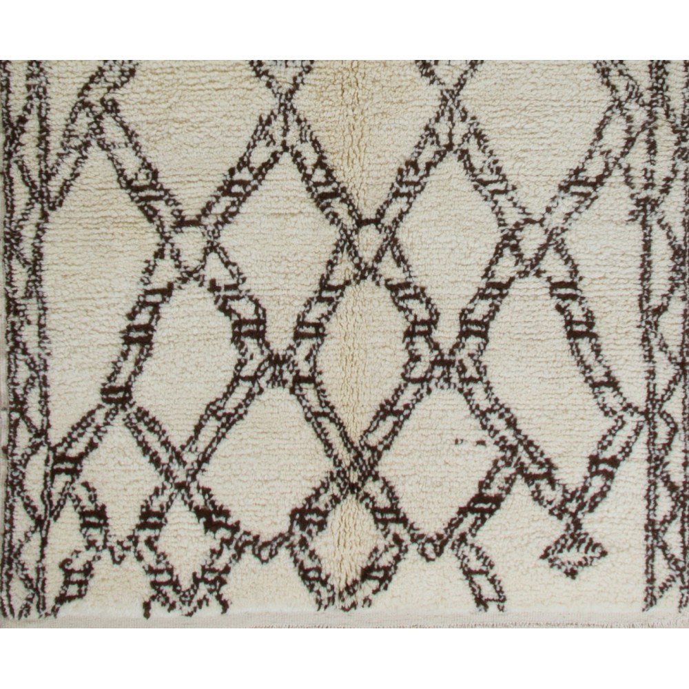 Hand-Knotted Moroccan Beni Ourain Berber Rug, 100% Natural Wool