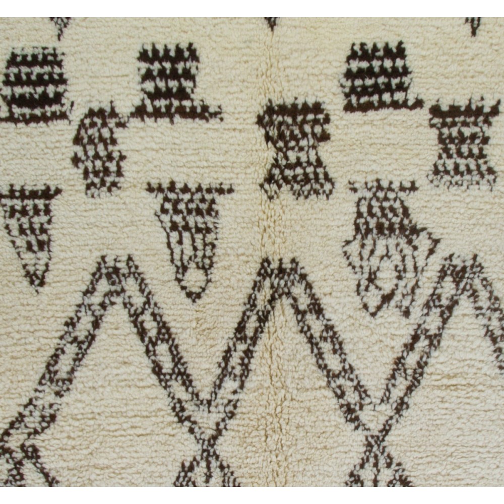 Hand-Knotted Moroccan Beni Ourain Berber Rug, 100% Natural Wool