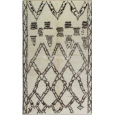 Hand-Knotted Moroccan Beni Ourain Berber Rug, 100% Natural Wool