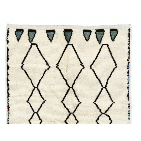 Beni Ourain Berber Rug, 100% Wool Moroccan Carpet. Custom Options Available