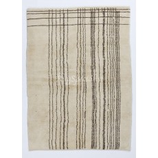 Modern Moroccan Wool Rug with Natural Undyed Ivory and Brown Wool