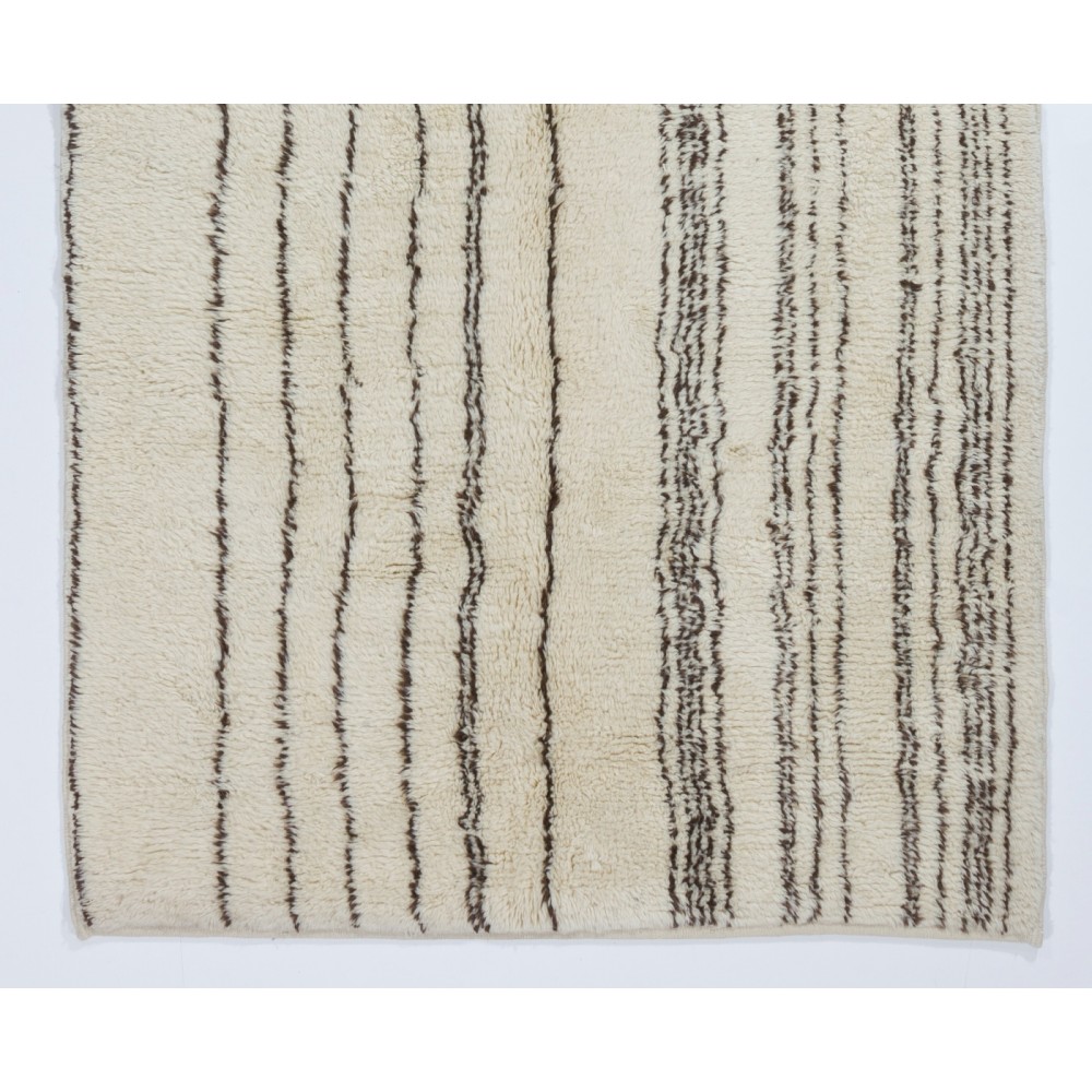 Contemporary Moroccan Rug Made of Natural Undyed Wool