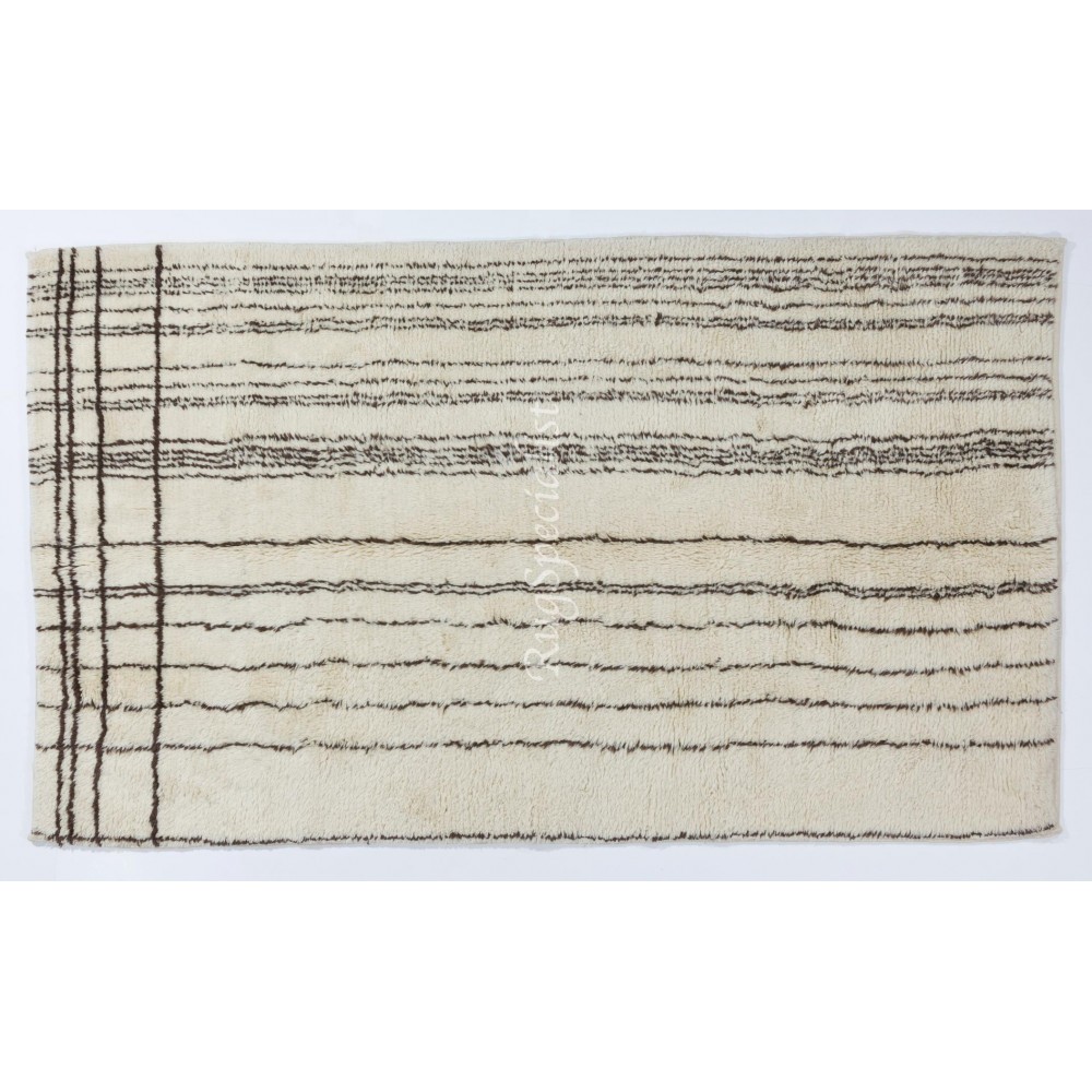 Contemporary Moroccan Rug Made of Natural Undyed Wool