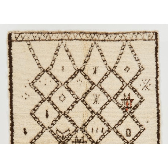 Boho Chic Moroccan Rug, 100% Natural Undyed Wool, Custom Options Available