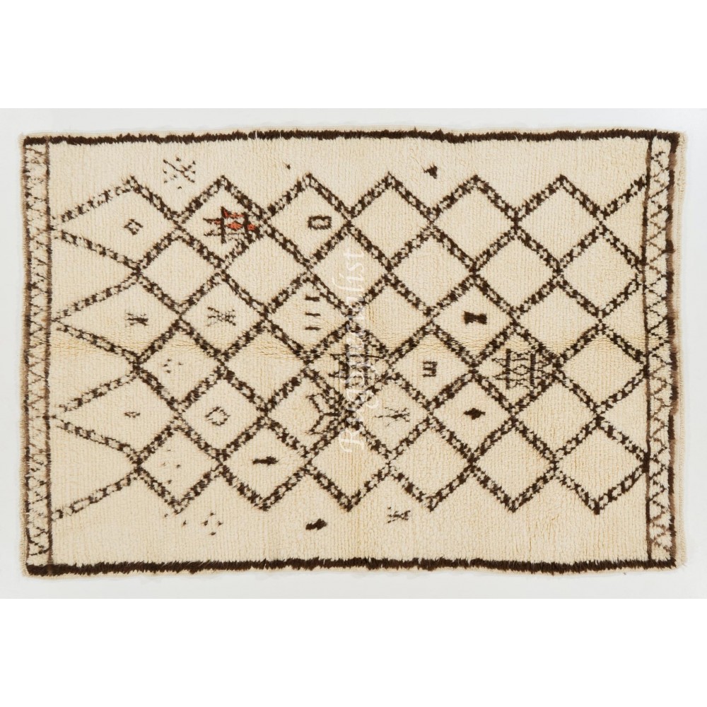 Boho Chic Moroccan Rug, 100% Natural Undyed Wool, Custom Options Available
