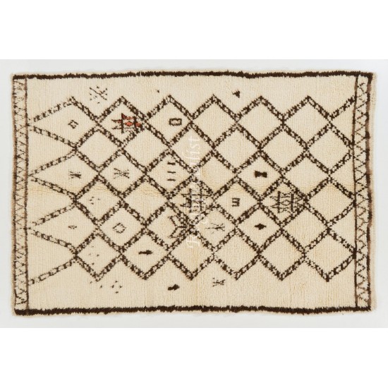 Boho Chic Moroccan Rug, 100% Natural Undyed Wool, Custom Options Available