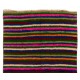 Colorful Vintage Tulu Rug with Striped Design, Soft Wool Pile