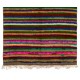 Colorful Vintage Tulu Rug with Striped Design, Soft Wool Pile