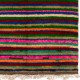 Colorful Vintage Hand-Knotted Turkish Tulu Rug with Horizontal Striped Design, 100% Wool Colorful Vintage Hand-Knotted Turkish Tulu Rug with Horizontal Striped Design, 100% Wool