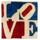 Valentines Day Rug. Modern Pop Art 'LOVE' Carpet. 100% Wool. Valentines Gifts