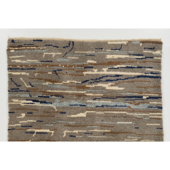 Contemporary "Tulu" Rug in Gray, Blue and Brown Colors Contemporary "Tulu" Rug in Gray, Blue and Brown Colors