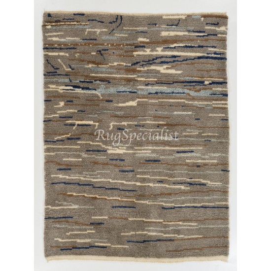 Contemporary "Tulu" Rug in Gray, Blue and Brown Colors Contemporary "Tulu" Rug in Gray, Blue and Brown Colors