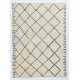 Moroccan Rug Made of Natural Ivory and Brown Wool