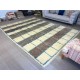 Contemporary Handmade Checkerboard Design Tulu Rug. 100% Wool. Beige, Brown and Blue Colors. Custom Options Available