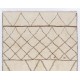 New Beni Ourain Moroccan Rug Made of Natural Ivory and Brown Wool, Custom Options Available