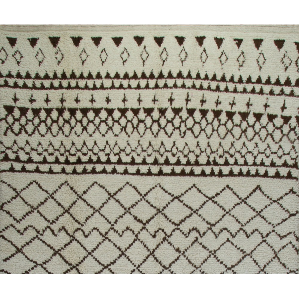 Contemporary Handmade Moroccan Rug Made of Natural Undyed Wool