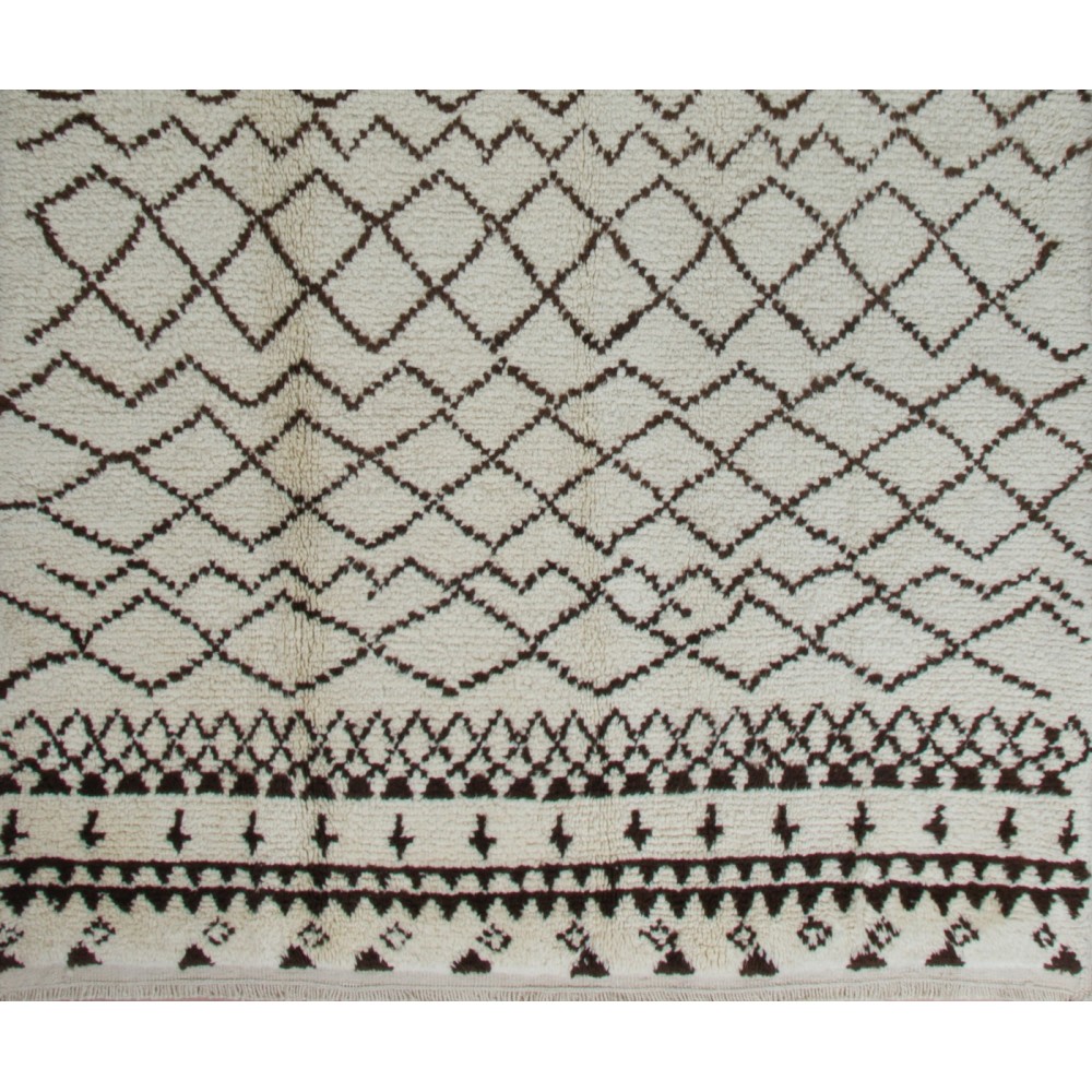 Contemporary Handmade Moroccan Rug Made of Natural Undyed Wool