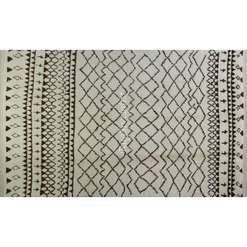Contemporary Handmade Moroccan Rug Made of Natural Undyed Wool