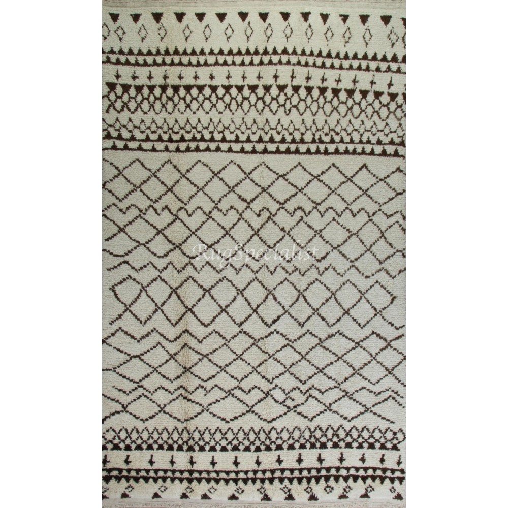 Contemporary Handmade Moroccan Rug Made of Natural Undyed Wool