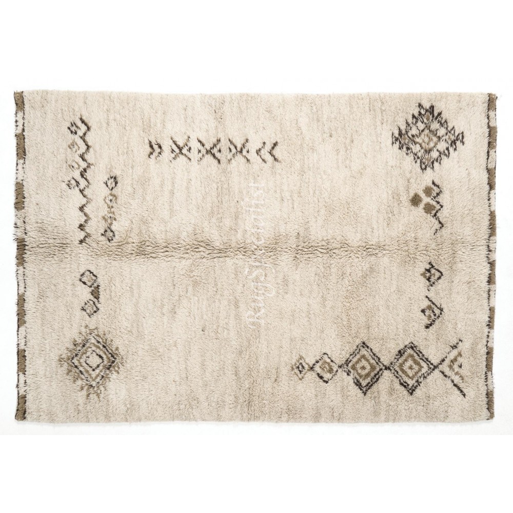 Hand Knotted Tulu Rug, 100% Natural Undyed Wool, Custom Options Available