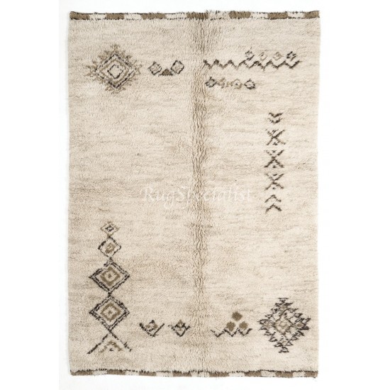 Hand Knotted Tulu Rug, 100% Natural Undyed Wool, Custom Options Available