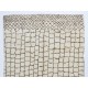 Custom Modern Moroccan Berber Rug Made of Natural Ivory & Brown Wool, Contemporary Beni Ourain Hand-Knotted Shaggy Carpet